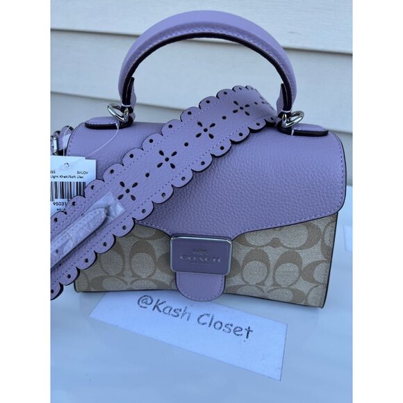 Coach satchel pepper top handle bag with crossbody strap in signature canvas - Picture 7 of 11